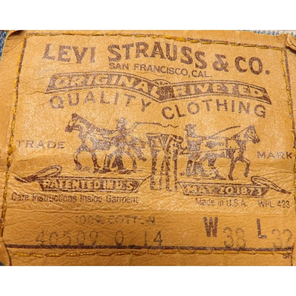 VTG Levis 509 Orange Tab Jeans Men 38x32 USA Made Light Wash Denim Straight 80s